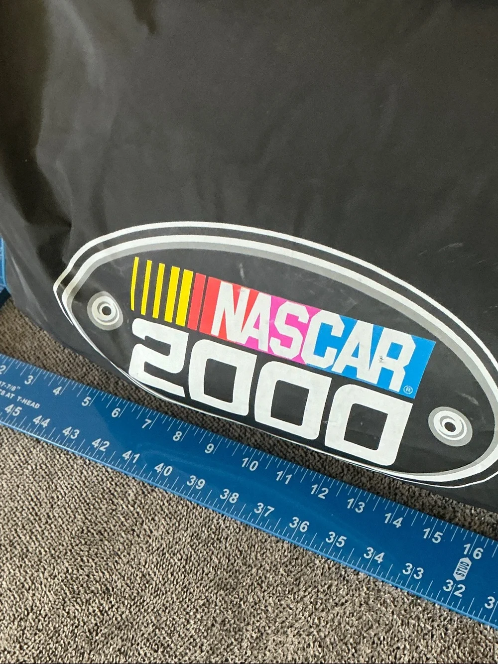 Nascar Black Duffel Bag with Blue Strap